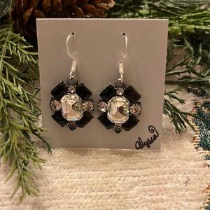 Handmade black and silver earrings